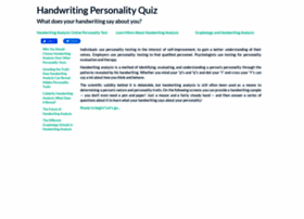 Handwriting analysis free online personality test
